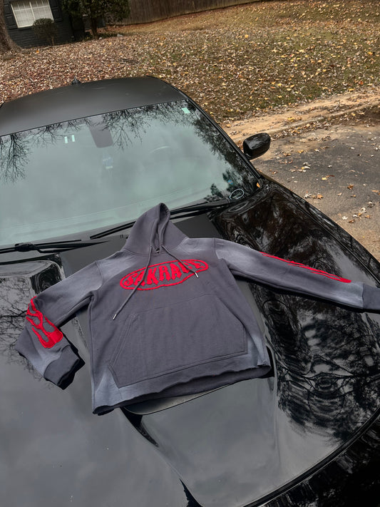 Sakrace Flames Hoodie Grey/Red