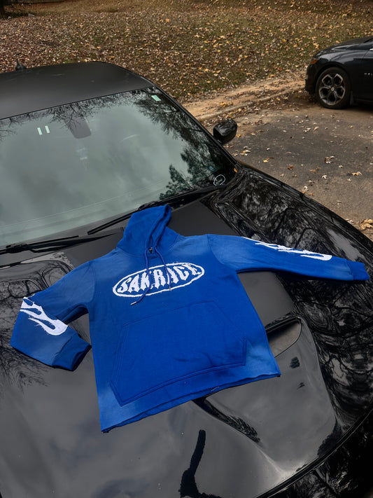 Sakrace Flames Hoodie Blue/White