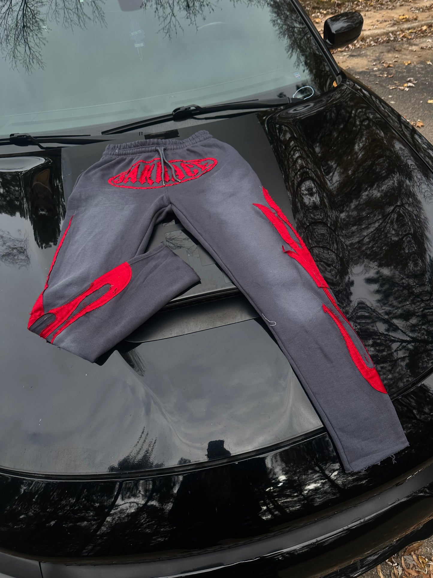 Sakrace Flames Sweatpants Grey/Red